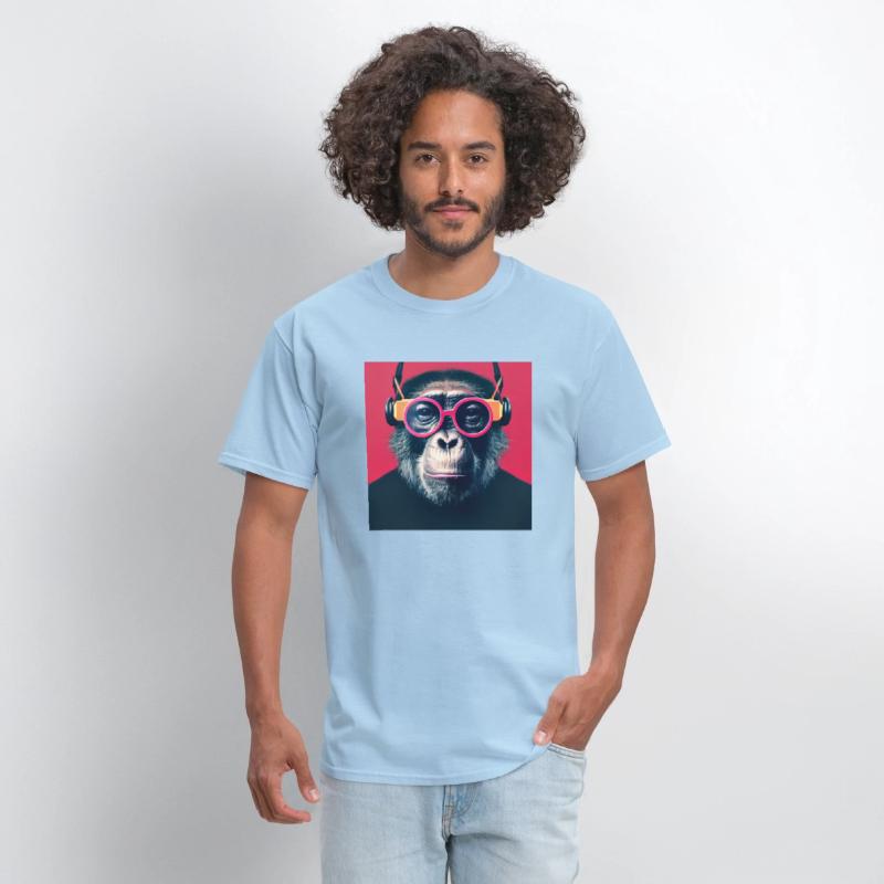 CHIMPANZEE LISTENING TO MUSIC MY HEADPHONE, ANIMAL