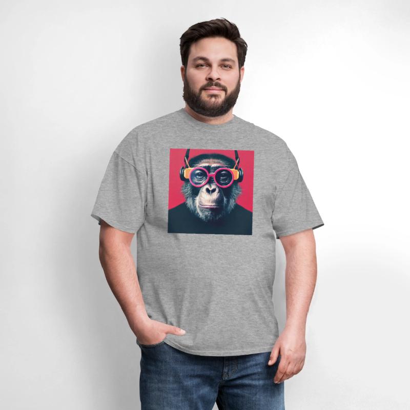 CHIMPANZEE LISTENING TO MUSIC MY HEADPHONE, ANIMAL