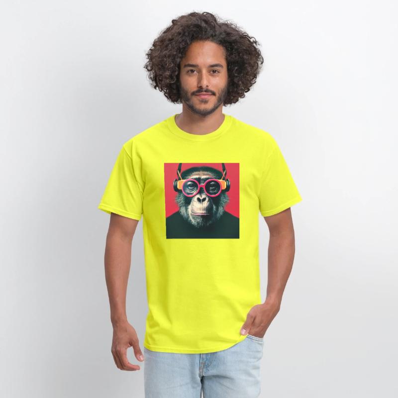 CHIMPANZEE LISTENING TO MUSIC MY HEADPHONE, ANIMAL