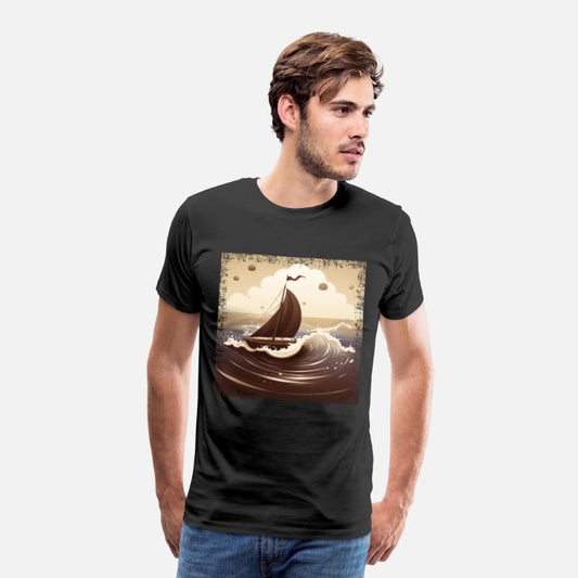 Chocolate Brown Dinghy on Rough Seas