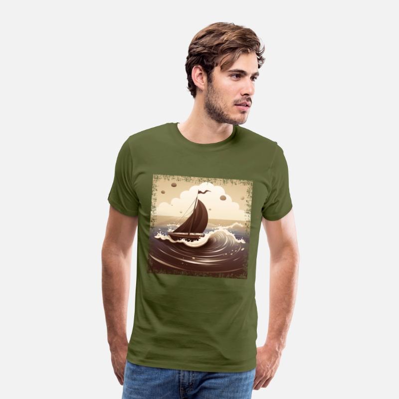 Chocolate Brown Dinghy on Rough Seas