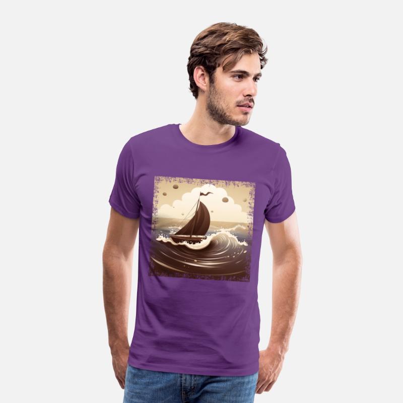 Chocolate Brown Dinghy on Rough Seas