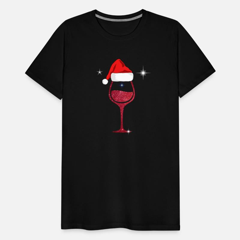 Christmas Wine Shirt Glass of Red Wine Santa Hat