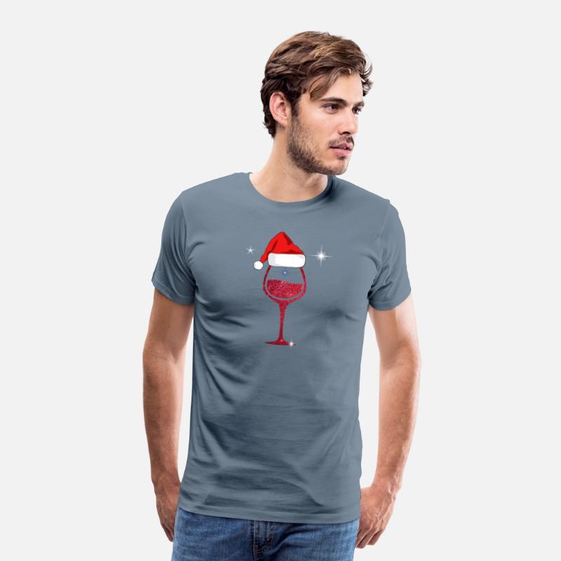 Christmas Wine Shirt Glass of Red Wine Santa Hat