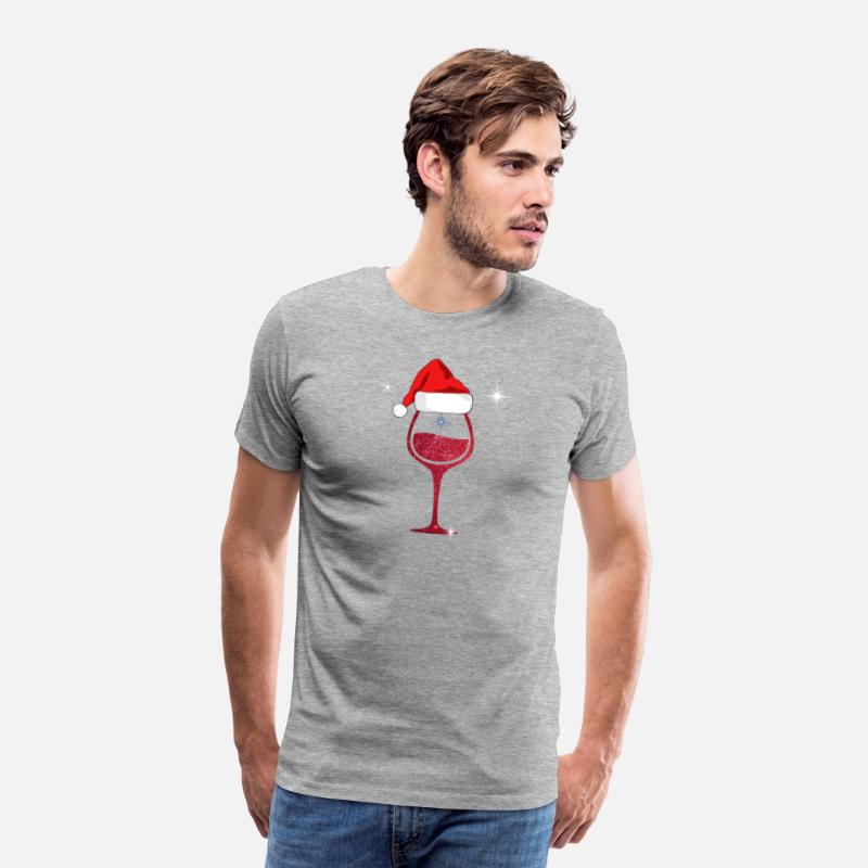 Christmas Wine Shirt Glass of Red Wine Santa Hat