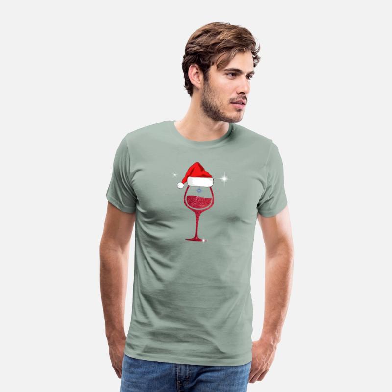 Christmas Wine Shirt Glass of Red Wine Santa Hat