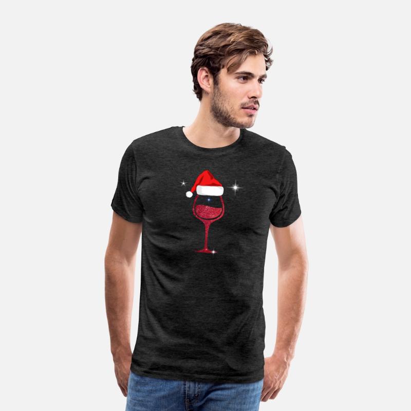 Christmas Wine Shirt Glass of Red Wine Santa Hat