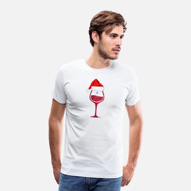 Christmas Wine Shirt Glass of Red Wine Santa Hat