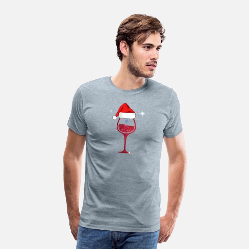 Christmas Wine Shirt Glass of Red Wine Santa Hat