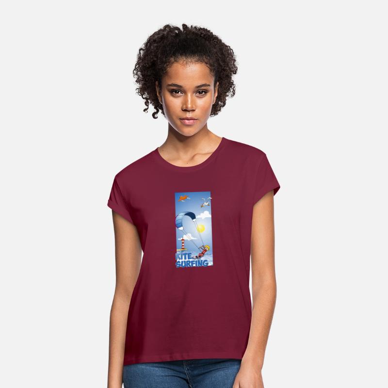 Colorful illustration of a kitesurfing boy