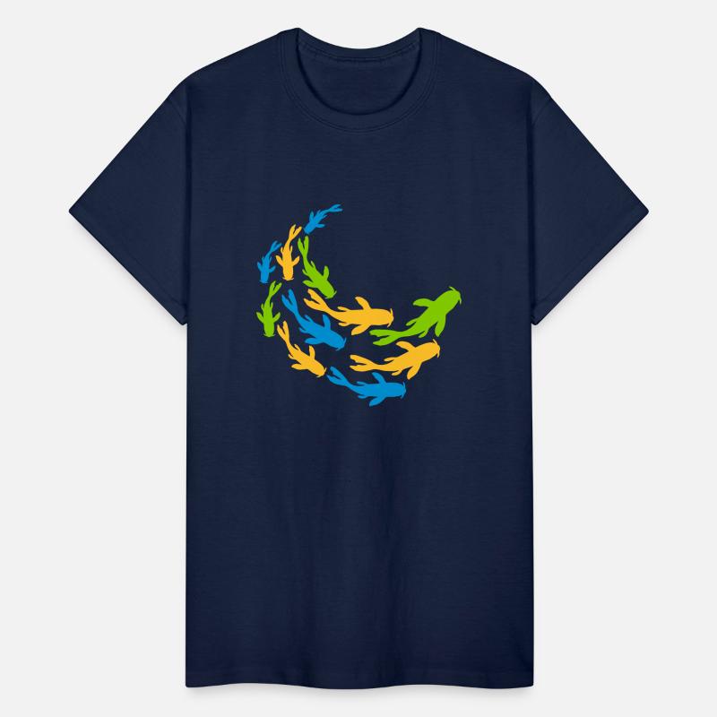 colorful shoal koi fish