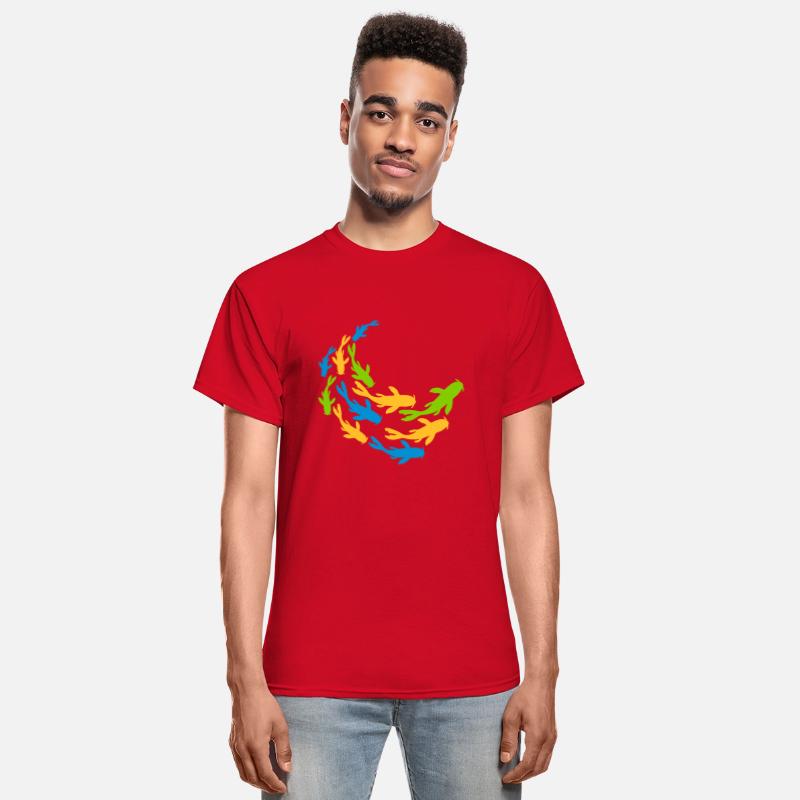 colorful shoal koi fish