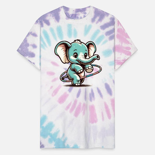 Cute cartoon elephant with hula hoop