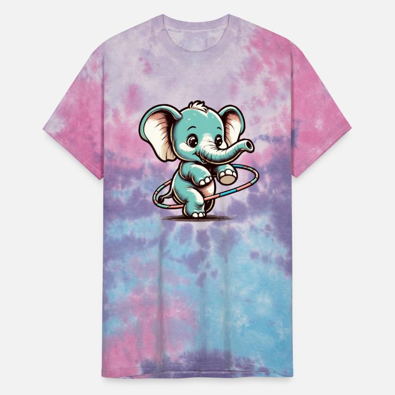 Cute cartoon elephant with hula hoop