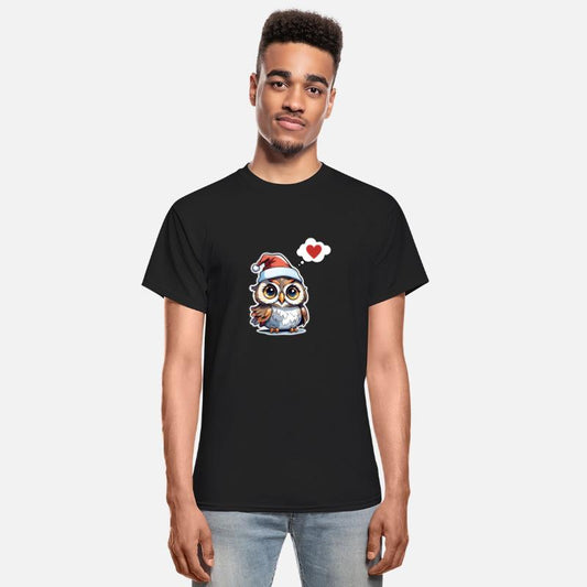 Cute Christmas owl with heart