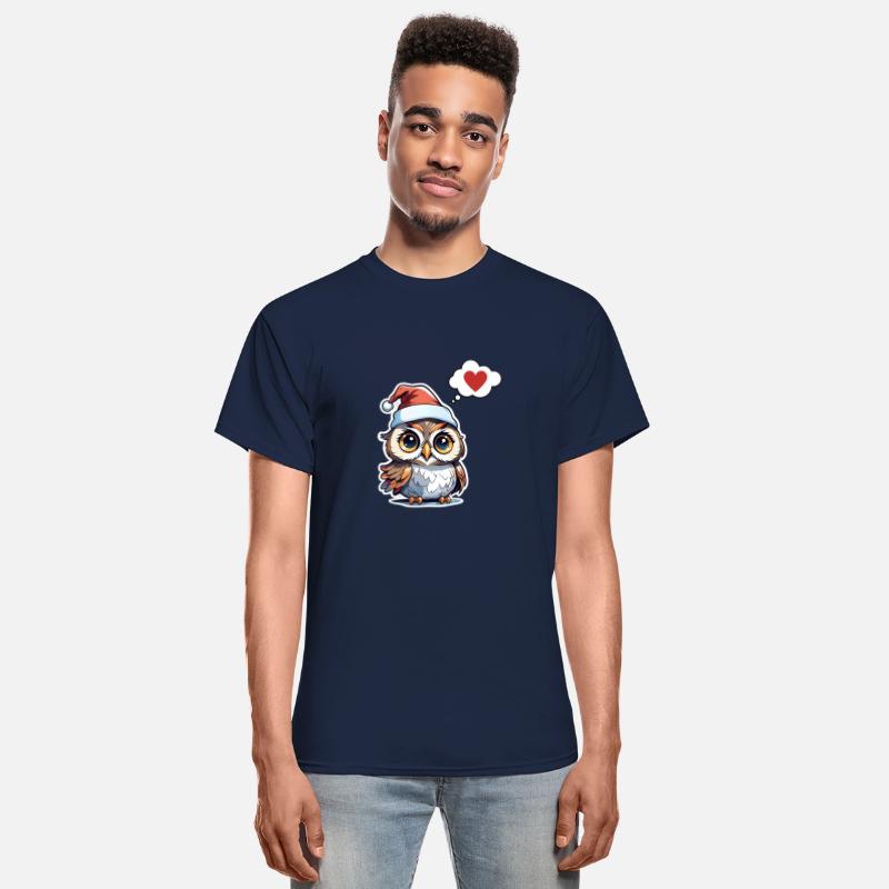 Cute Christmas owl with heart