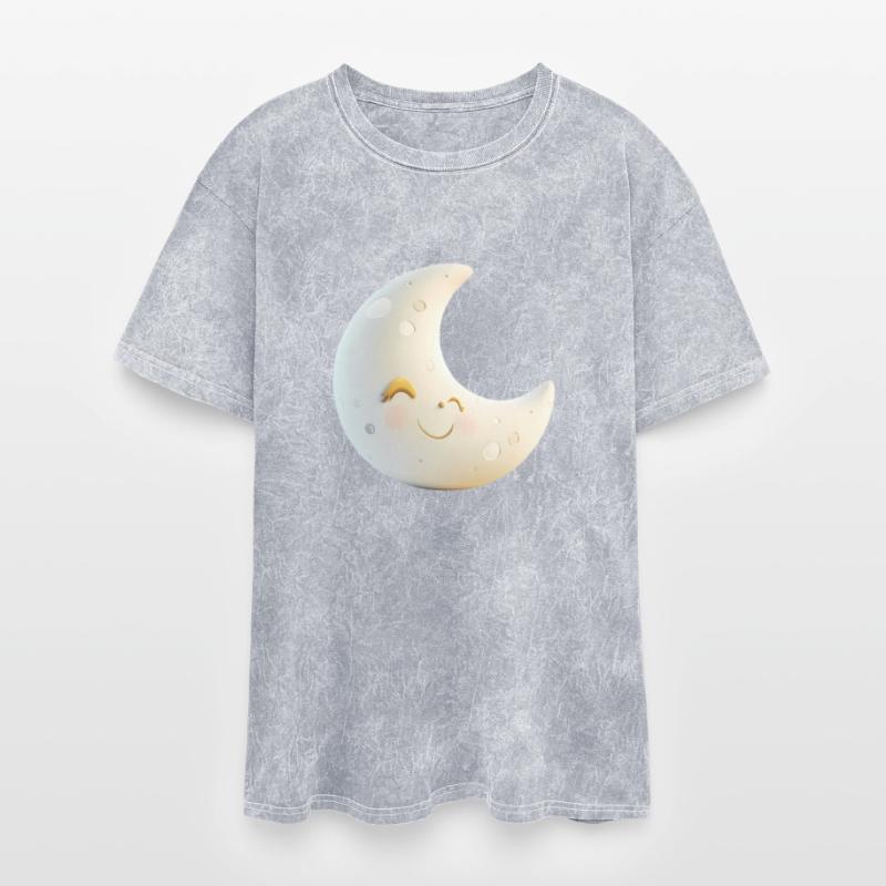 Cute Moon Sleeping Moon with a Smile