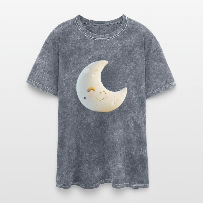 Cute Moon Sleeping Moon with a Smile