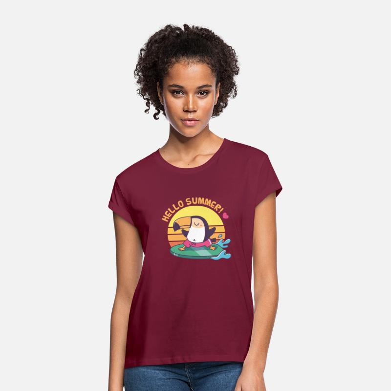 Cute Toucan on Surfboard, Hello Summer