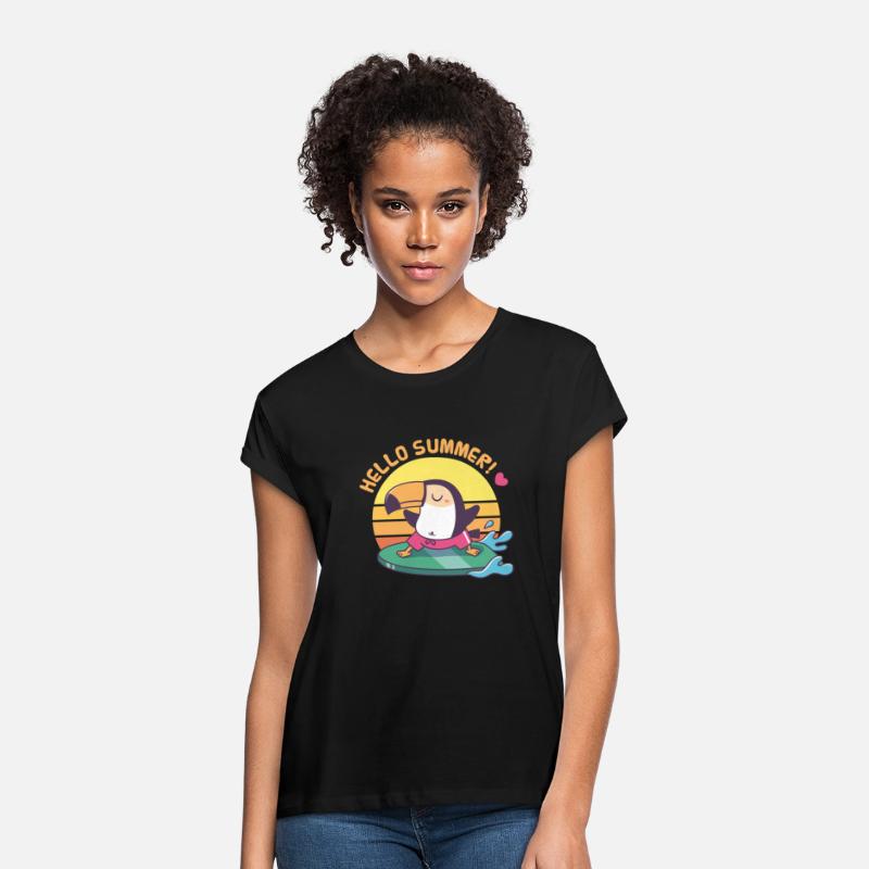 Cute Toucan on Surfboard, Hello Summer