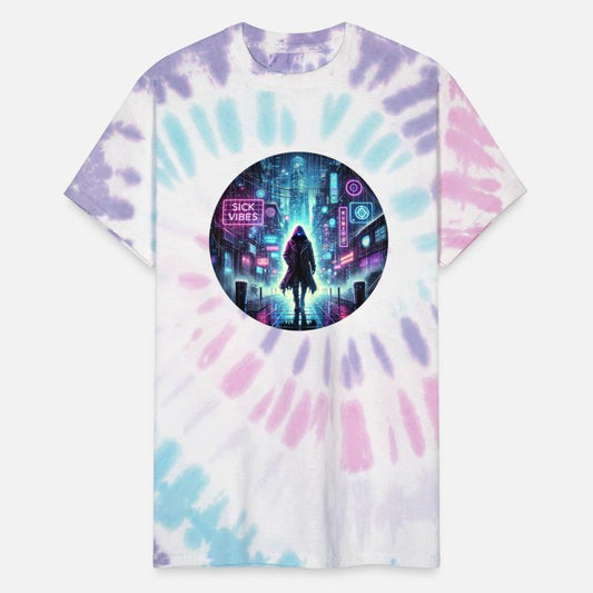 Cyberpunk Neon Dystopia - Mysterious Hooded Figure