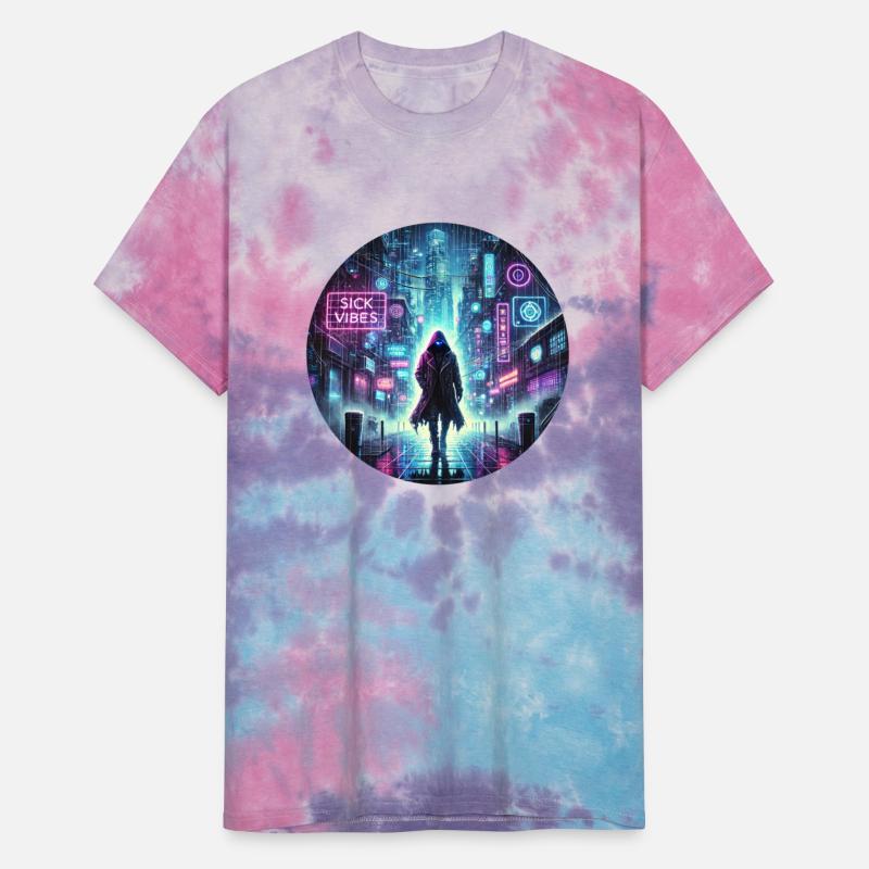 Cyberpunk Neon Dystopia - Mysterious Hooded Figure