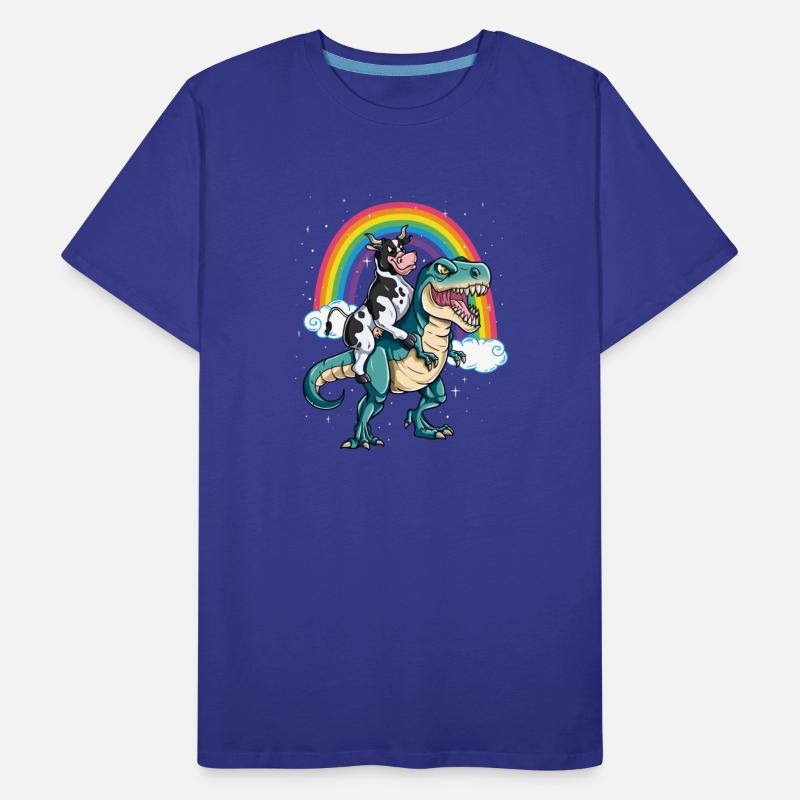 Dinosaur T Rex Rainbow Cloud Sparkles Cow