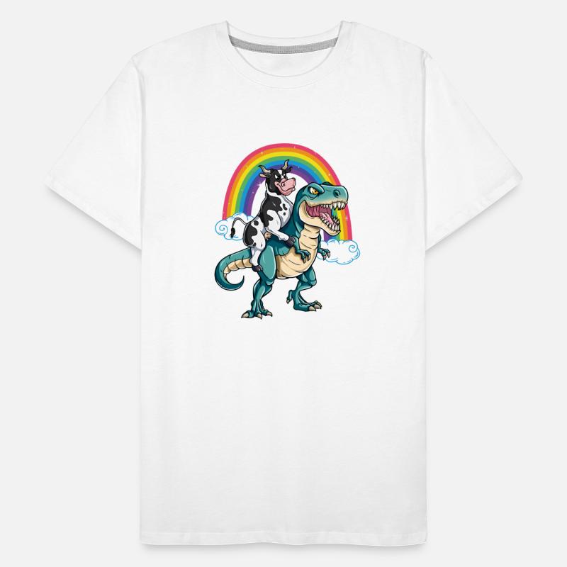 Dinosaur T Rex Rainbow Cloud Sparkles Cow