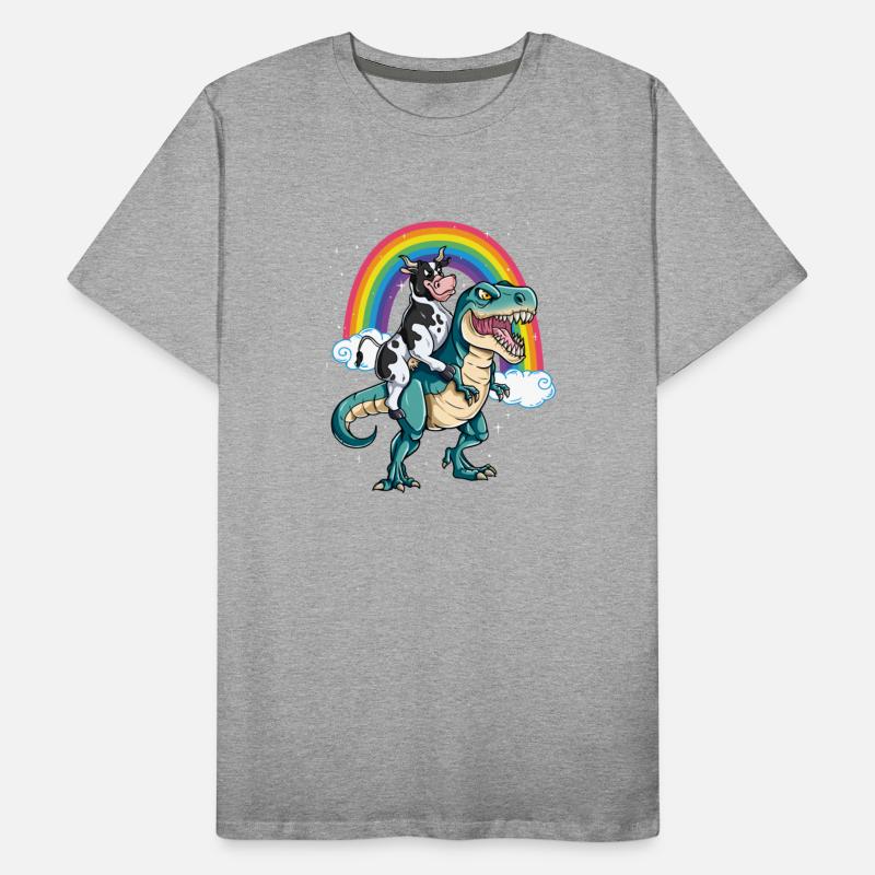 Dinosaur T Rex Rainbow Cloud Sparkles Cow