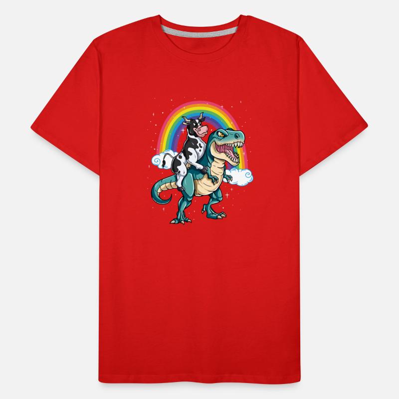 Dinosaur T Rex Rainbow Cloud Sparkles Cow