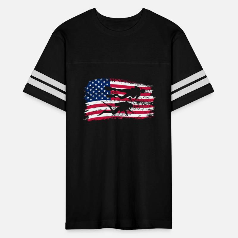 Diver Diving American Flag
