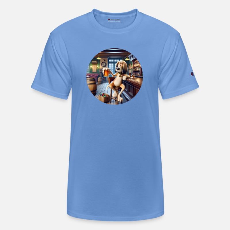 Dog Sitting At Bar Drinking Beer