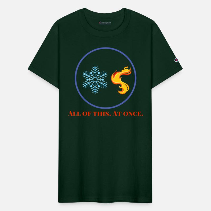 Elemental Balance Snowflake and Flame Design