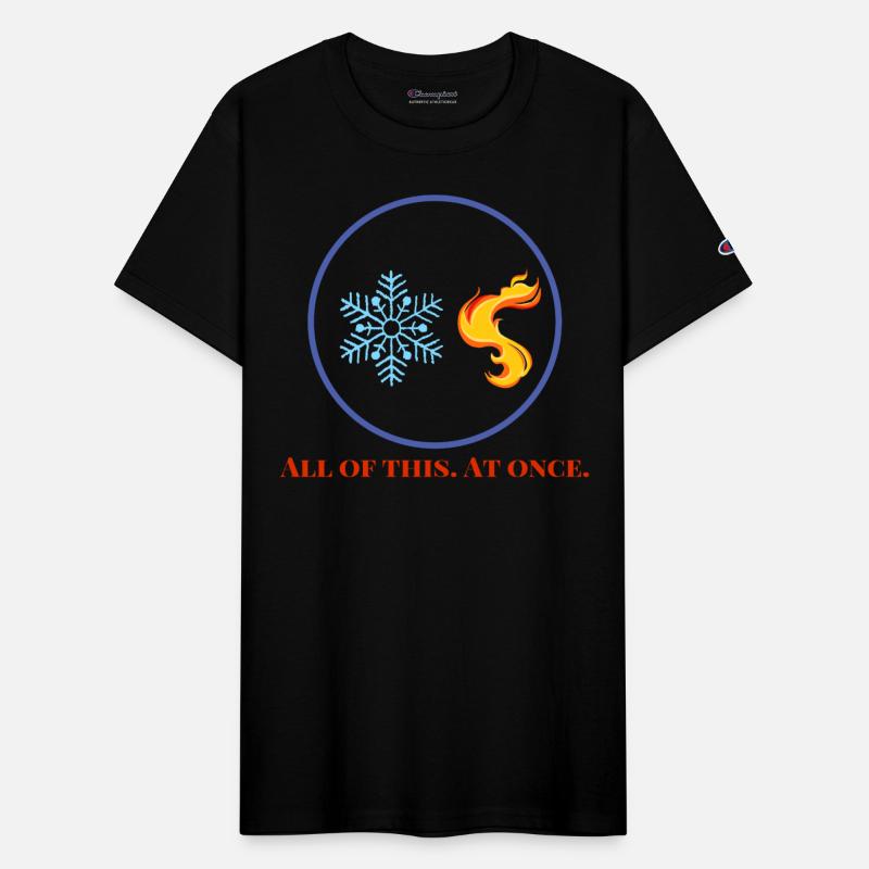 Elemental Balance Snowflake and Flame Design