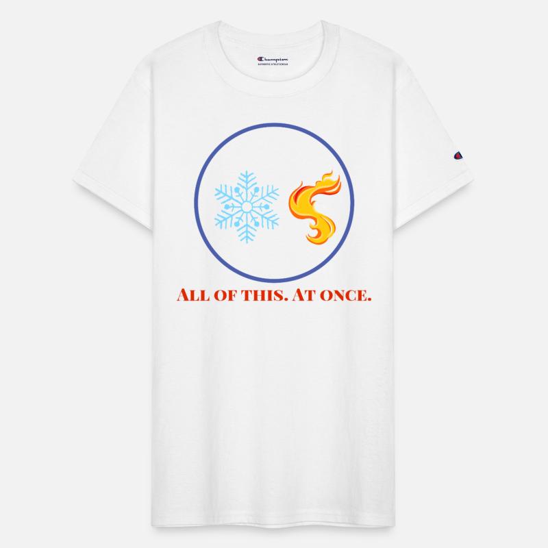 Elemental Balance Snowflake and Flame Design