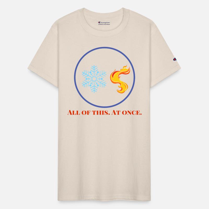 Elemental Balance Snowflake and Flame Design