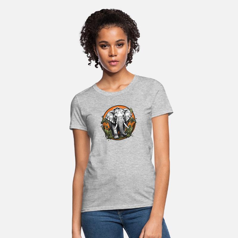 Elephant on jungle animal T-shirt Design