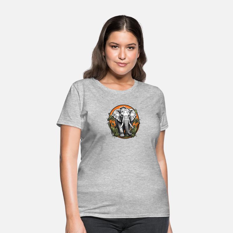 Elephant on jungle animal T-shirt Design
