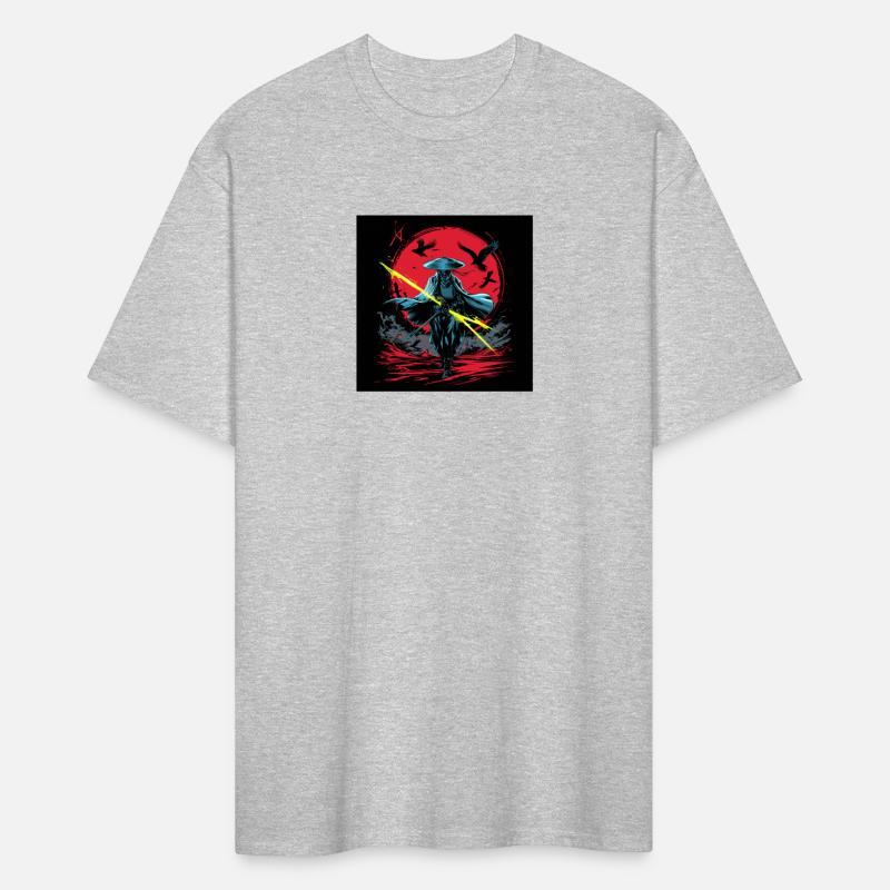 Epic Warrior in Red Moonlight with Lightning