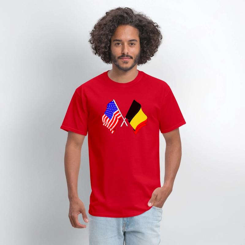 Flag of the United States USA and flag Belgium