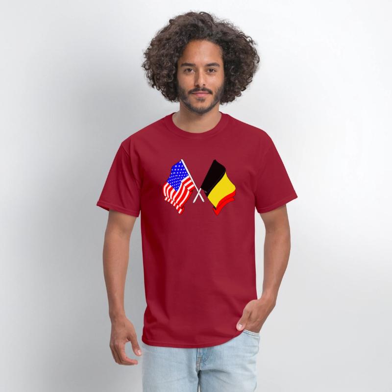 Flag of the United States USA and flag Belgium