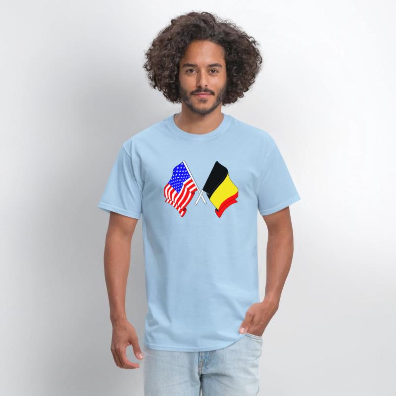 Flag of the United States USA and flag Belgium