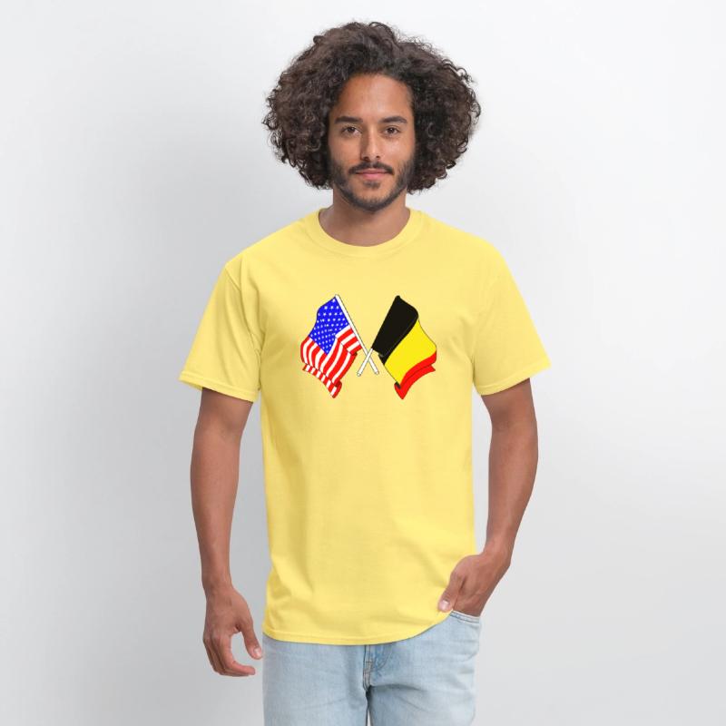 Flag of the United States USA and flag Belgium