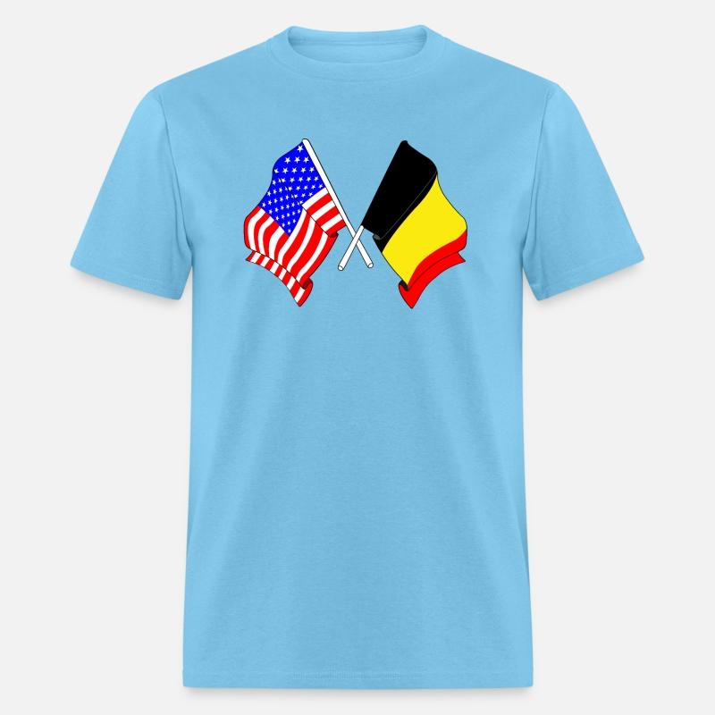 Flag of the United States USA and flag Belgium