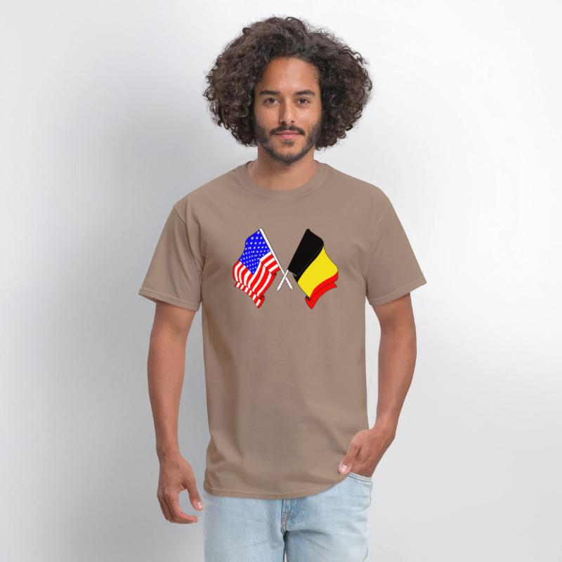 Flag of the United States USA and flag Belgium