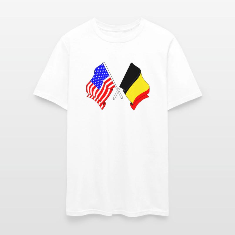 Flag of the United States USA and flag Belgium