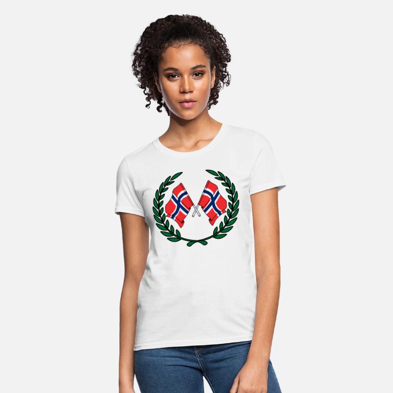 Flags Norway in laurel wreath