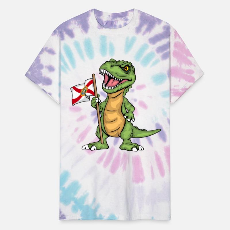 Florida Lover Kids Dinosaur Lover USA Florida Flag
