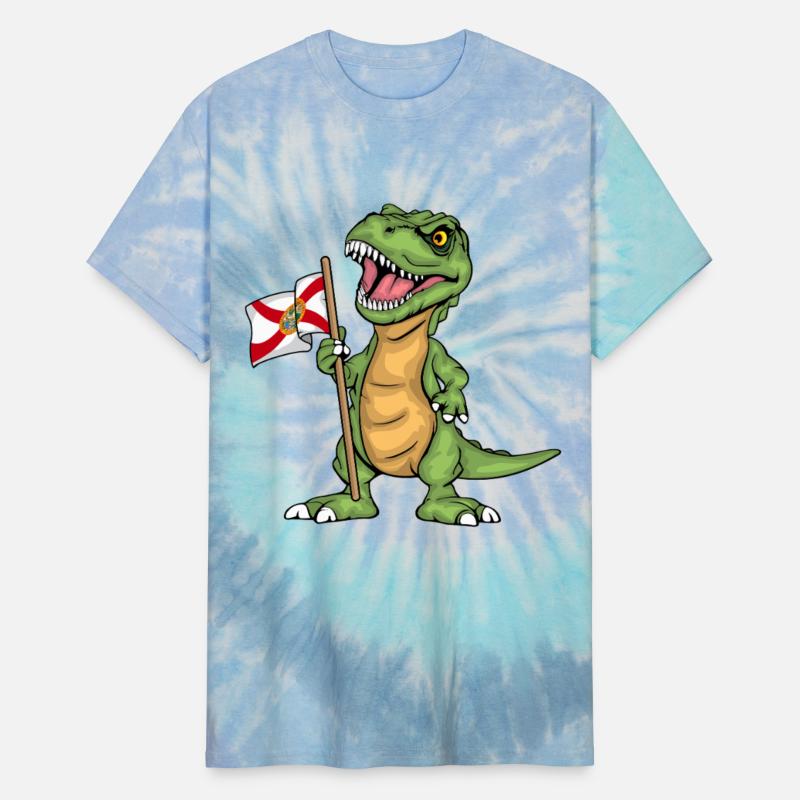 Florida Lover Kids Dinosaur Lover USA Florida Flag