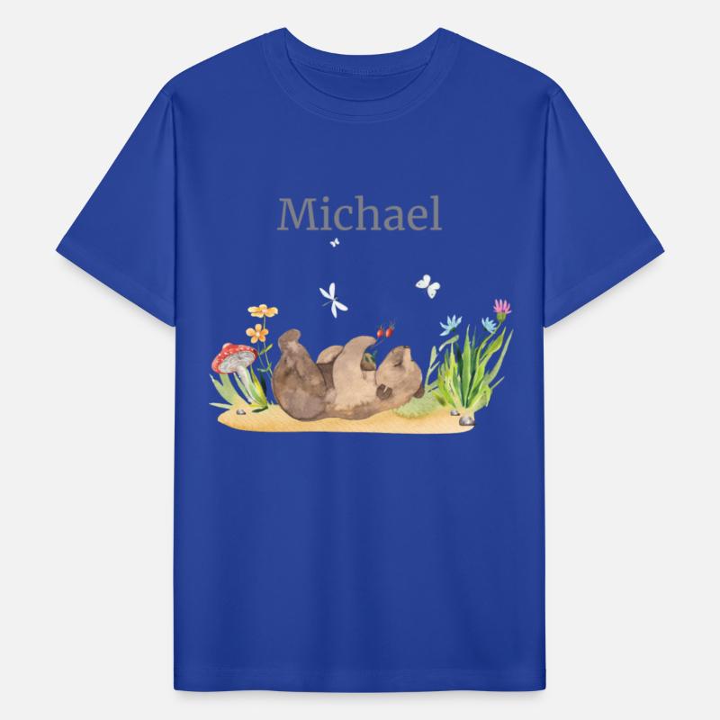 Forest Animal Bear Flowers Name Michael